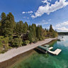 Aerial above Investech and Stack Financial Headquarters on Whitefish Lake, Montana