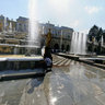 Natural spring fountains garden in Peterhof near St. Petersburg, Russia