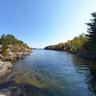 The narrow channel leading into Bear Lake in Killarney Provincial Park