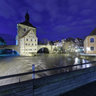 Blick auf das Alte Rathaus bei Nacht