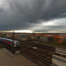Train passes under the Vitkov Hill