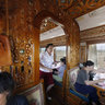 Restaurant in Trans-Mongolian Train