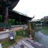 Snow landscape with long corridor at Jiangxin Ialand Wenzhou China